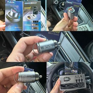 Bộ tẩu âm sạc nhanh 100W QC4.0 1 type C thiết kế vòng kéo dễ dàng cắm và rút phích cắm Phụ Kiện