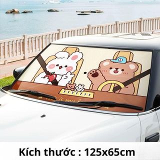 ( Hàng Cao Cấp) Ô Che Nắng Kính Lái Chống Tia UV Bảo Vệ Nội Thất Xe Loại Cao Cấp Hình Hoạt Hình Dễ Thương Khải Huy Yêu Xe