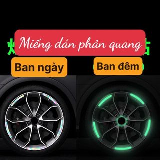 Miếng dán phản quang 7 màu set 20 miếng độc đáo dùng để trang trí bánh xe ô tô phụ kiện ô tô Mộc Lan