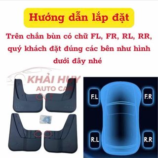 Bộ 4 Tấm Chắn Bùn in Chữ LimoGreen hạn chế bùn đất bắn lên xe MẪU 3D Mới nhất đầy đủ ốc vít đi kèm Khaihuyauto