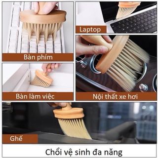 Chổi đa năng-chổi vệ sinh nội thất xe hơi,Lau bụi cán gỗ vàng sợi cước mềm.dễ sửa dụng..
