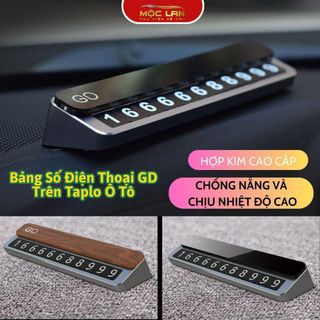 Bảng Số Điện Thoại GD Trên Taplo Ô Tô Kim Loại Nguyên Khối Cao Cấp Có Nắp Trượt Vân Gỗ Loại 1