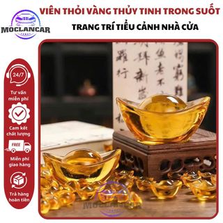 Viên Thỏi Vàng Thuỷ Tinh Trong Suốt 1cm Decor Trang Trí Tiểu Cảnh, Phòng Khách, Ban Thờ, Taplo Ô Tô