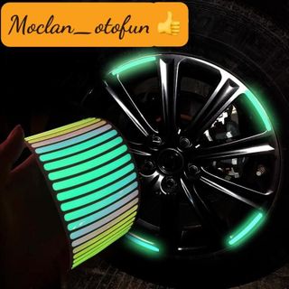 Miếng dán phản quang 7 màu set 20 miếng độc đáo dùng để trang trí bánh xe ô tô phụ kiện ô tô Mộc Lan