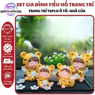 Gia Đình Tiểu Hổ Trang Trí Taplo Ô Tô Nhà Cửa, Decor Trang Trí Xe Thêm Dễ Thương