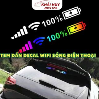 Tem Decal Dán Phản Quang Trang Trí Xe Biểu Tượng Wifi, Pin, Sóng Điện Thoại Thể Hiện Năng Lượng Chủ Xe