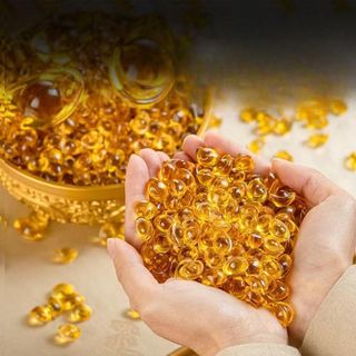 Viên Thỏi Vàng Thuỷ Tinh Trong Suốt 1cm Decor Trang Trí Tiểu Cảnh, Phòng Khách, Ban Thờ, Taplo Ô Tô