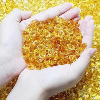 Viên Thỏi Vàng Thuỷ Tinh Trong Suốt 1cm Decor Trang Trí Tiểu Cảnh, Phòng Khách, Ban Thờ, Taplo Ô Tô
