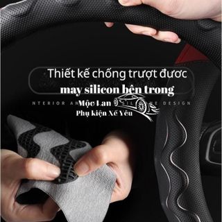 Bọc Vô Lăng Ô Tô D-Cut Cho Xe Kia Seltol, Suzuki XL7 - MG5 - ZS - Vinfast VF5 vân carbon thể thao 3 sọc