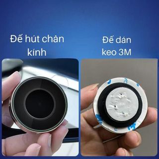 Cặp 2 Gương Cầu Lồi Ô Tô Mini Gắn Kính Hậu Có Đế Hút Chân Không , Xoay 360 Độ Xóa Điểm Mù