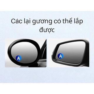 Cặp 2 Gương Cầu Lồi Ô Tô Mini Gắn Kính Hậu Có Đế Hút Chân Không , Xoay 360 Độ Xóa Điểm Mù