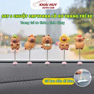 SET 5 Chuột Capypara Trang Trí Xe, Văn Phòng, Nhà Ở Dễ Thương Khaihuyauto