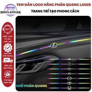 Tem Dán Xe Ô Tô Phản Quang Màu Laser, Decal Dán Ô Tô Chất Liệu Chống Nước, Đề Can Dán Dành Cho Nhiều Logo Các Hãng Xe