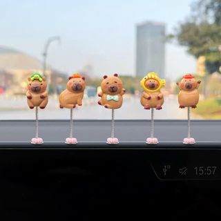SET 5 Chuột Capypara Trang Trí Xe, Văn Phòng, Nhà Ở Dễ Thương Khaihuyauto