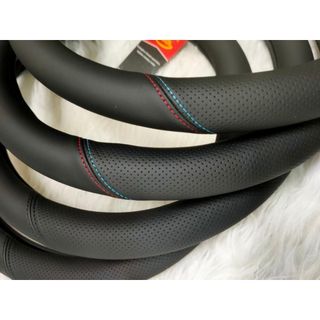 Bọc Vô Lăng Ô Tô Da Nappa Phối Carbon Cao Cấp Dáng Tròn 38cm - Logo Hãng Xe Ô Tô