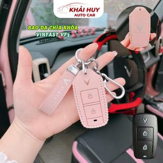 Bao Da bò Chìa Khóa Vinfast VF3 ,Ốp Khóa Xe Điện Vinfast VF3 Bọc Chìa Khóa Vinfast Vf3 Bảo Vệ Chìa Khóa