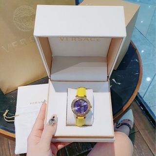 XẢ KHO ĐỒNG HỒ NỮ CAO CẤP VERXACE DÂY DA MẶT TRÒN