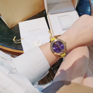 XẢ KHO ĐỒNG HỒ NỮ CAO CẤP VERXACE DÂY DA MẶT TRÒN