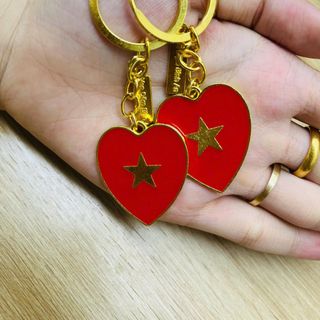 Móc Khóa Cờ Đỏ Sao Vàng - Charm Cờ Đảng Mini - Thẻ Móc Khóa được làm từ Kim loại mạ vàng sắc nét