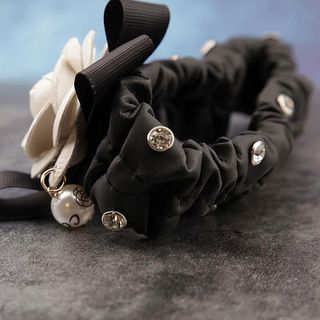 Bọc Gương Chiếu Hậu Nội Thất Ô Tô Bao Da PU Ngọc Trai Hoa Camellia Trang Trí Gương, Nội Thất Xe Hơi Xinh Xắn
