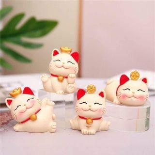 Set Mèo Thần Tài Mang Lại May Mắn -Trang Trí Taplo Ô Tô , Decor Ban Thần Tài,Văn Phòng , Bàn Làm Việc khaihuyauto