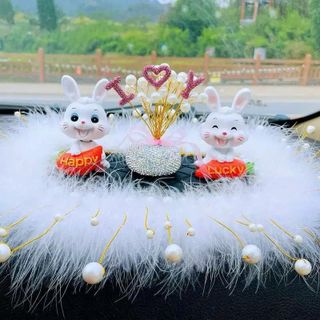 Mô Hình Thỏ Lucky Kèm Bình Thuỷ Trang Trí Bàn Làm Việc Tiểu Cảnh Thêm Sinh Động