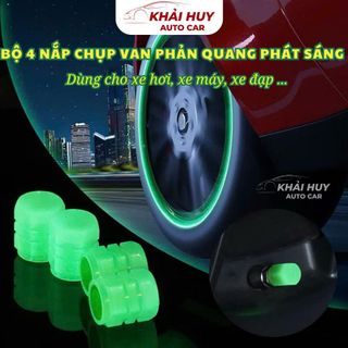 BỘ 4 NẮP CHỤP VAN LỐP PHẢN QUANG Ô TÔ XE MÁY XE ĐẠP – PHÁT SÁNG NỔI BẬT, BẢO VỆ LỐP TỐI ƯU