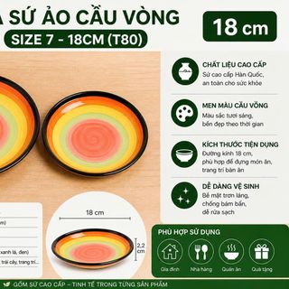 ĐĨA SỨ ẢO CẦU VÒNG SIZE 7 - 18CM (T80)