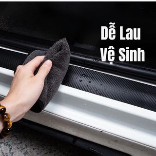 [Bản 10cm] Sét 8 Miếng Bậc Cửa Vân Carbon Chống Trầy Xước Bậc Cho Xe 7 Chỗ Và Bán Tải