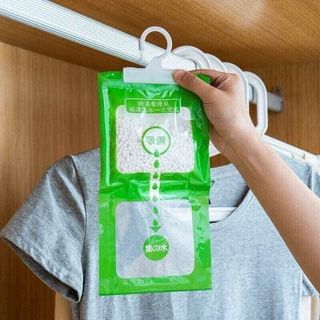Túi Hút Ẩm, Gói Hút Ẩm Tủ Quần Áo, Tủ Giày 2 Ngăn Chống Ẩm Chống Mốc Có Móc Treo Đa Năng