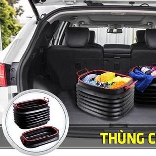 Thùng co dãn để đồ đạc trên xe ô tô có thể gấp gọn dung tích 40 lít