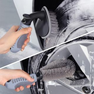 Bàn Chải Cọ Lốp Xe, Chổi Cọ Rửa Bánh Xe Ô Tô Xe Máy Chổi Làm Sạch Lốp Hiệu Quả Cán Chắc Sợi Cước Bền