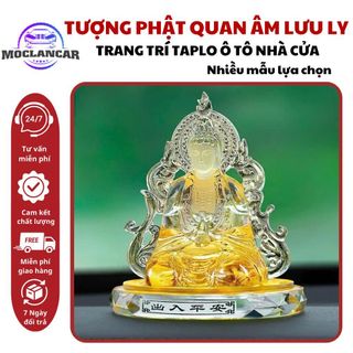 ( Nhiều mẫu ) Phật Di Lặc Lưu Ly Phong Thủy, Tượng Quan Âm Lưu Ly Trang Trí Taplo Xe Hơi- Moclancar