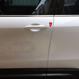 Miếng cao su dán 4 màu chống xước ô tô hình bước chân giúp bảo vệ thân xe,gương khỏi va chạm xước Nhãn Dán Decal Tem