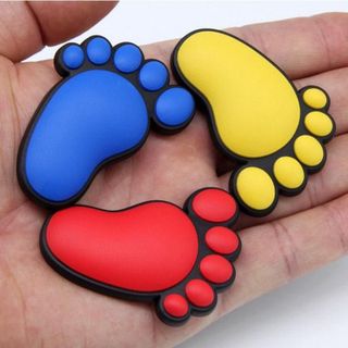 Miếng cao su dán 4 màu chống xước ô tô hình bước chân giúp bảo vệ thân xe,gương khỏi va chạm xước Nhãn Dán Decal Tem