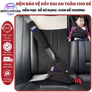 Đệm Bảo Vệ Dây An Toàn Cho Bé Trên Ô Tô – Chống Cọ Xát Cổ, Vai – Mềm Mại, Dễ Lắp, Hình Dễ Thương