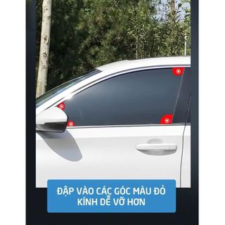Búa Thoát Hiểm Cán Thép Không Gỉ Trên Ô Tô - Búa Bạc Phá Kính Xe Hơi Hàng Cao Cấp - Otofunmoclan