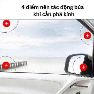 Búa Thoát Hiểm Cán Thép Không Gỉ Trên Ô Tô - Búa Bạc Phá Kính Xe Hơi Hàng Cao Cấp - Otofunmoclan
