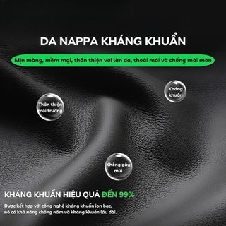 Bọc Vô Lăng Ô Tô 3D Da Nappa D Cut Size 38cm Cho MG Elantra Kia Seltos Suzuki XL7 Màu Đen Trắng Xanh Đỏ Cam Mềm Mịn Thoáng Khí Chống Trơn Trượt
