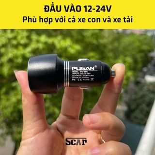 Tẩu Sạc Nhanh Điện Thoại Cho Ô Tô Pugan 4.A Kèm Dây 3 Đầu Sạc Các Loại Điện Thoại, Tẩu Sạc Siêu Tốc(Mẫu Mới) khaihuyauto