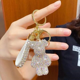 Móc Khóa Gấu Bearbrick Đính Đá Cao Cấp Treo Túi Sách, Treo Chìa Khóa Ô Tô, Quà Tặng Ý Nghĩa Móc Khoá Women