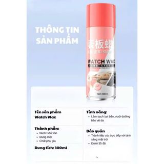 Chai Xịt Dưỡng Bóng Nội Thất Ô Tô WATCH WAX 500ml Nhập Khẩu, Đánh Bóng Và Dưỡng-Mincar Bóng Da