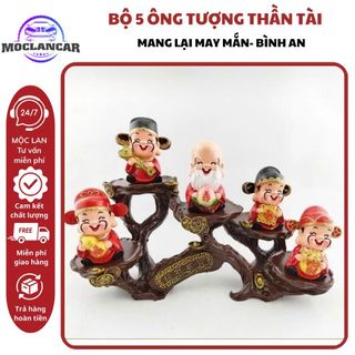 Bộ 5 Tượng Thần Tài, Phúc, Lộc, Thọ, Tài, Hỷ Otofunmocloan Deccor trang trí nhà cửa - Đồng Decor Decor Phòng