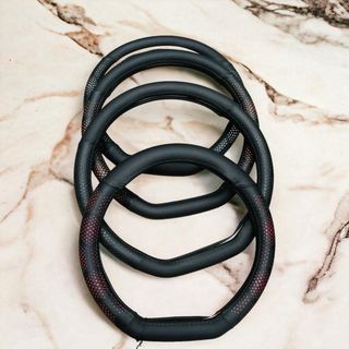 Bọc Vô Lăng Ô Tô 3D Da Nappa D Cut Size 38cm Cho MG Elantra Kia Seltos Suzuki XL7 Màu Đen Trắng Xanh Đỏ Cam Mềm Mịn Thoáng Khí Chống Trơn Trượt