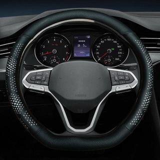 Bọc Vô Lăng Ô Tô 3D Da Nappa D Cut Size 38cm Cho MG Elantra Kia Seltos Suzuki XL7 Màu Đen Trắng Xanh Đỏ Cam Mềm Mịn Thoáng Khí Chống Trơn Trượt