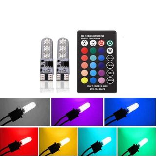 Đèn led demi xi nhan sương mù cho xe máy bộ 2 bóng có điều khiển chế độ Silicon Đèn