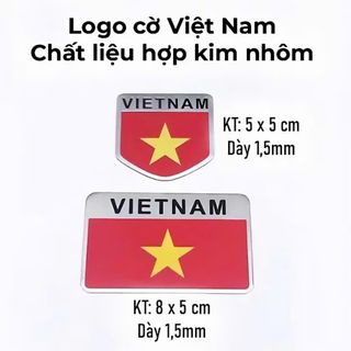 Tem Nhôm Dán Cờ Hình Tôi Yêu Việt Nam Trang Trí Xe Hơi , Ô Tô, Xe Máy Chất Liệu Hợp Kim Nhôm Chống Bám Nước