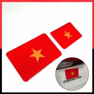 Tem Nhôm Dán Cờ Hình Tôi Yêu Việt Nam Trang Trí Xe Hơi , Ô Tô, Xe Máy Chất Liệu Hợp Kim Nhôm Chống Bám Nước