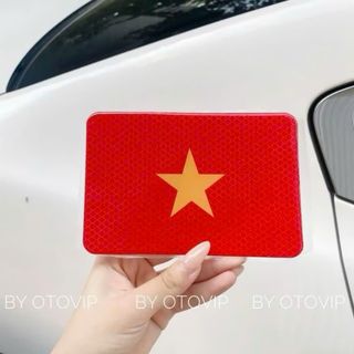 Tem Nhôm Dán Cờ Hình Tôi Yêu Việt Nam Trang Trí Xe Hơi , Ô Tô, Xe Máy Chất Liệu Hợp Kim Nhôm Chống Bám Nước
