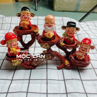 Bộ 5 Tượng Thần Tài, Phúc, Lộc, Thọ, Tài, Hỷ Otofunmocloan Deccor trang trí nhà cửa - Đồng Decor Decor Phòng